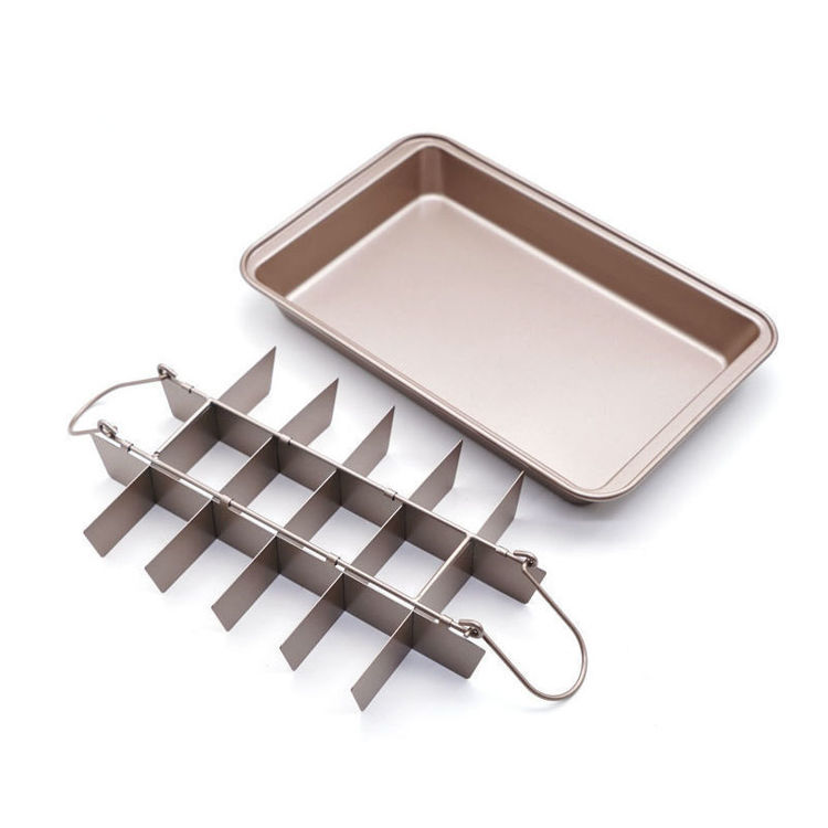 Εικόνα για Φόρμα Brownies Αποσπώμενη 31x20x4,9 εκ. Carbon Steel Χρυσή