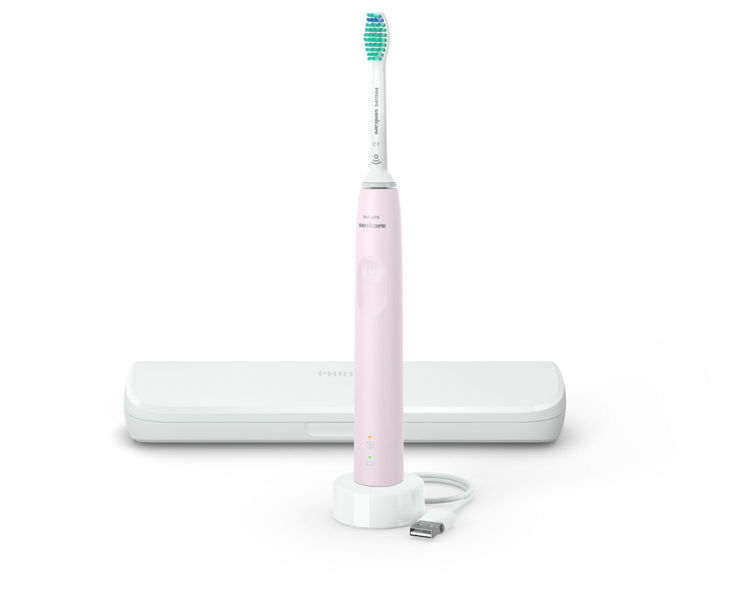 Εικόνα για HX3673/11	Philips 3100 Series Ηλεκτρική Οδοντόβουρτσα με Χρονομετρητή, Αισθητήρα Πίεσης και Θήκη Ταξιδίου Sugar Rose