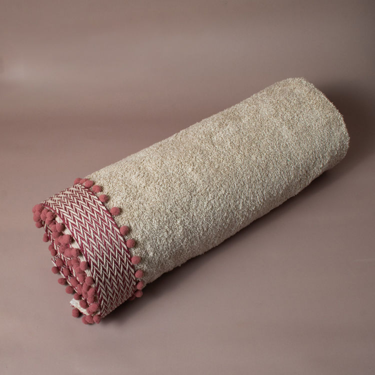 Εικόνα για Πετσέτα Θαλάσσης Herringbone Pink ΜπεζΠετσέτα Θαλάσσης 80x160