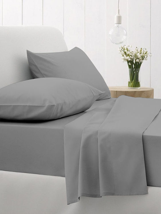 Εικόνα για Σεντόνι Cotton Feelings φλατ 107 Dark Grey Υπέρδιπλο (235x270)