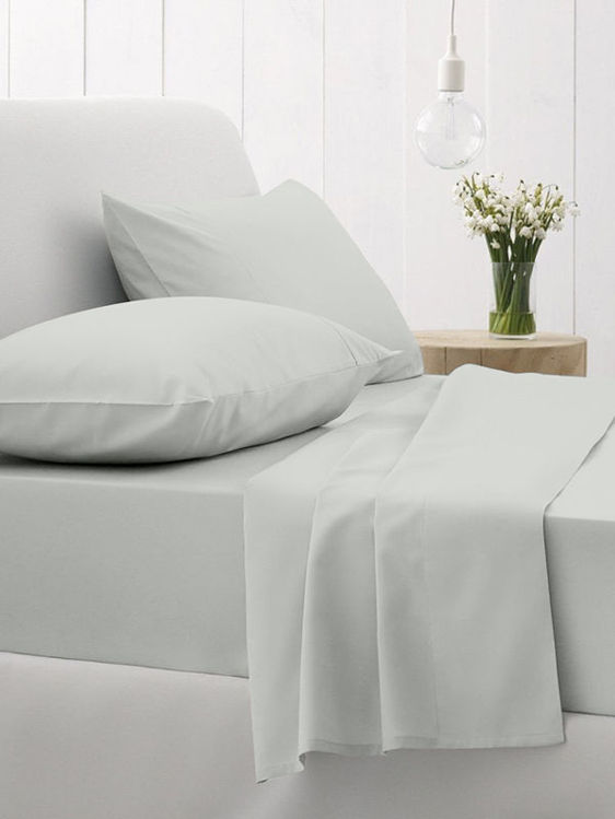 Εικόνα για Σετ Σεντόνια Cotton Feelings 106 Light Grey Διπλό με λάστιχο (150x205+30)