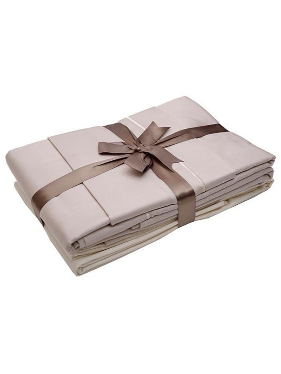 Εικόνα για Σετ Σεντόνια Satin μονόχρωμα Beige King Size (270x280)