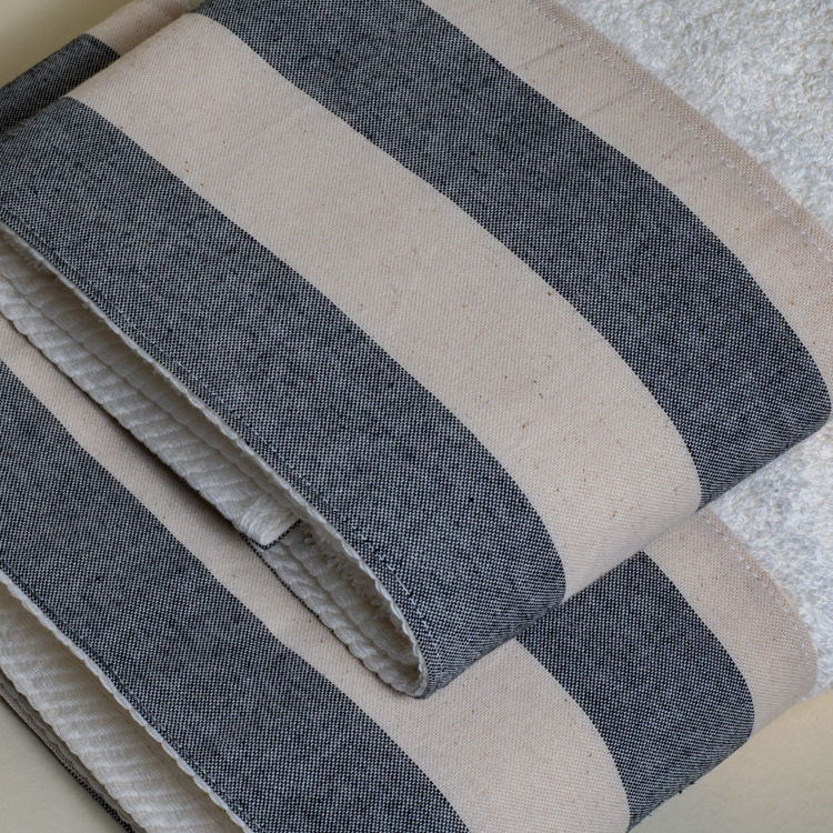Εικόνα για Βαμβακερή Χειροποίητη Πετσέτα Marine Stripe Blue ΛευκήΠετσέτα Μπάνιου 80x150