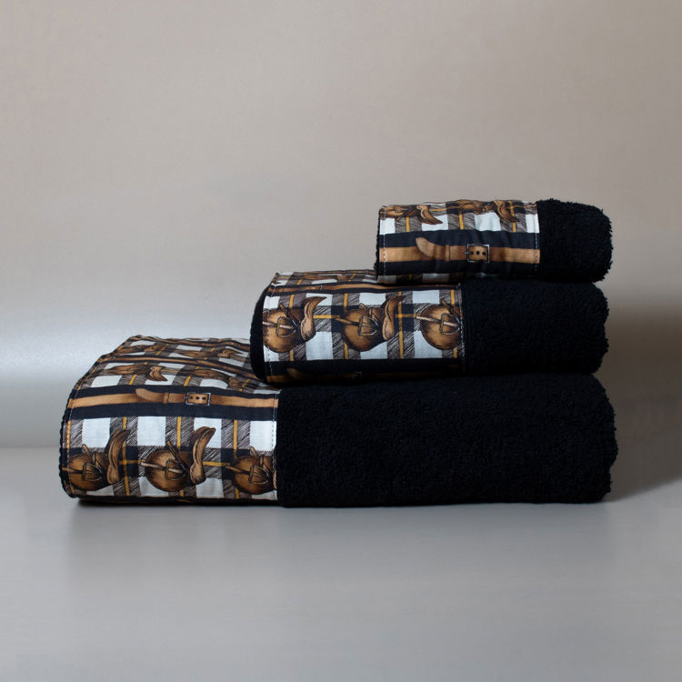 Εικόνα για Βαμβακερή Χειροποίητη Πετσέτα Horsie ΜαύρηΠετσέτα Χειρός 30x50