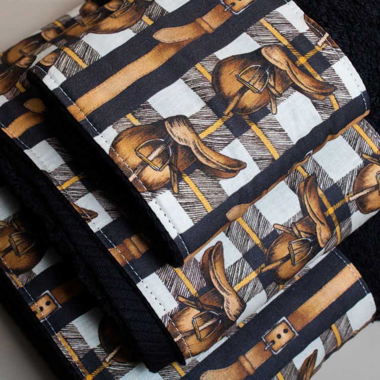 Εικόνα για Βαμβακερή Χειροποίητη Πετσέτα Horsie ΜαύρηΠετσέτα Μπάνιου 80x150