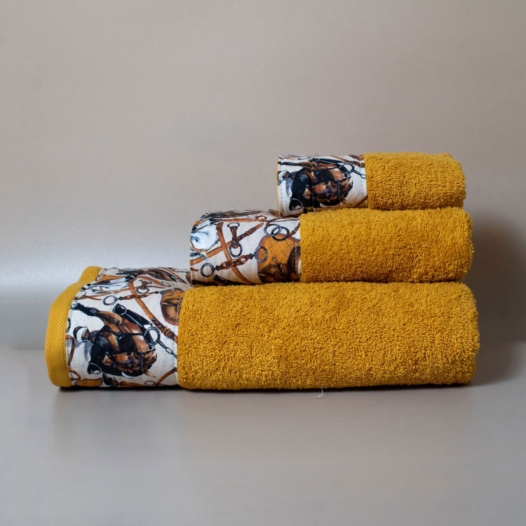 Εικόνα για Βαμβακερή Χειροποίητη Πετσέτα Horsie ΚίτρινηΠετσέτα Προσώπου 50x100