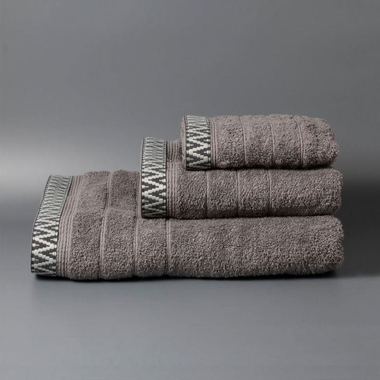 Εικόνα για Σετ Βαμβακερές Χειροποίητες Πετσέτες Lorrie Γκρι