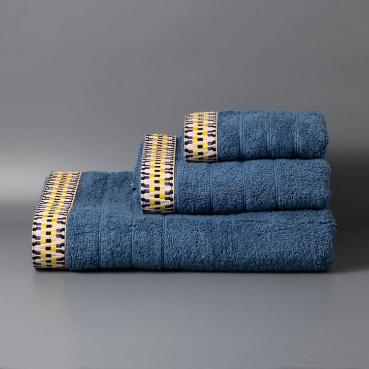 Εικόνα για Σετ Βαμβακερές Χειροποίητες Πετσέτες Orinthya Μπλε