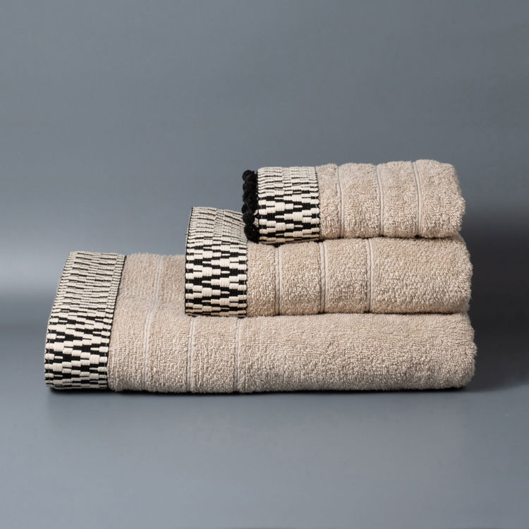 Εικόνα για Σετ Βαμβακερές Χειροποίητες Πετσέτες Gilma Μπεζ