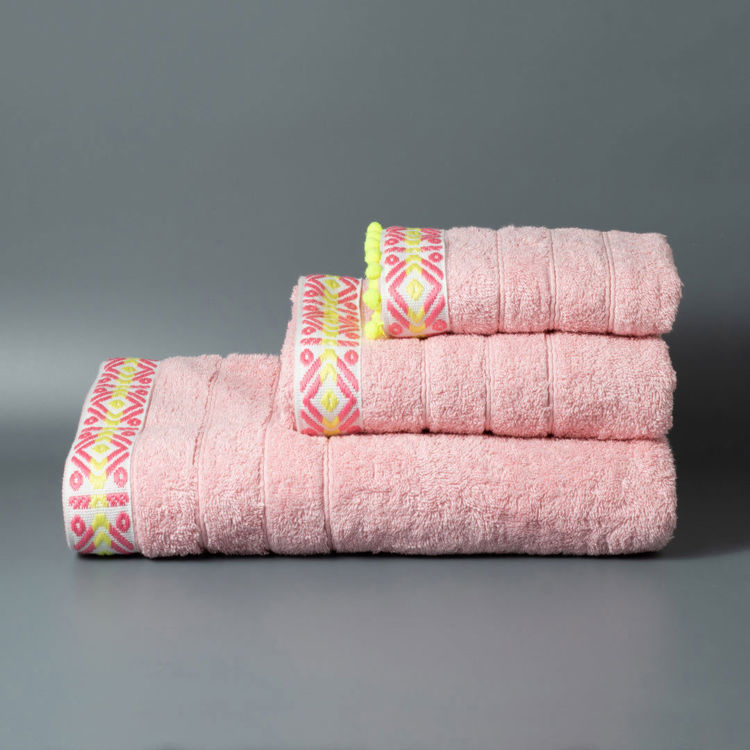 Εικόνα για Σετ Βαμβακερές Χειροποίητες Πετσέτες Tenya Ροζ