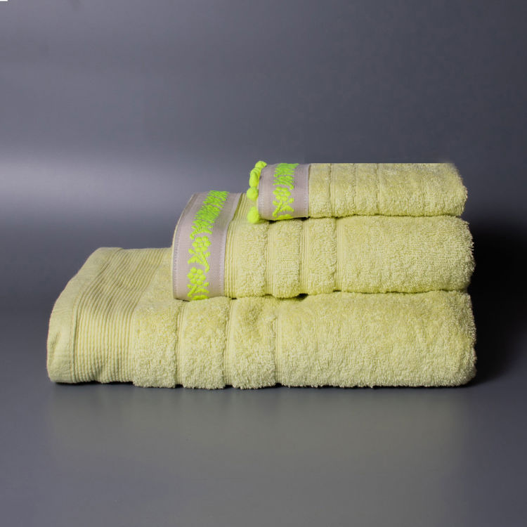 Εικόνα για Σετ Βαμβακερές Χειροποίητες Πετσέτες Cotton Whim Κίτρινες