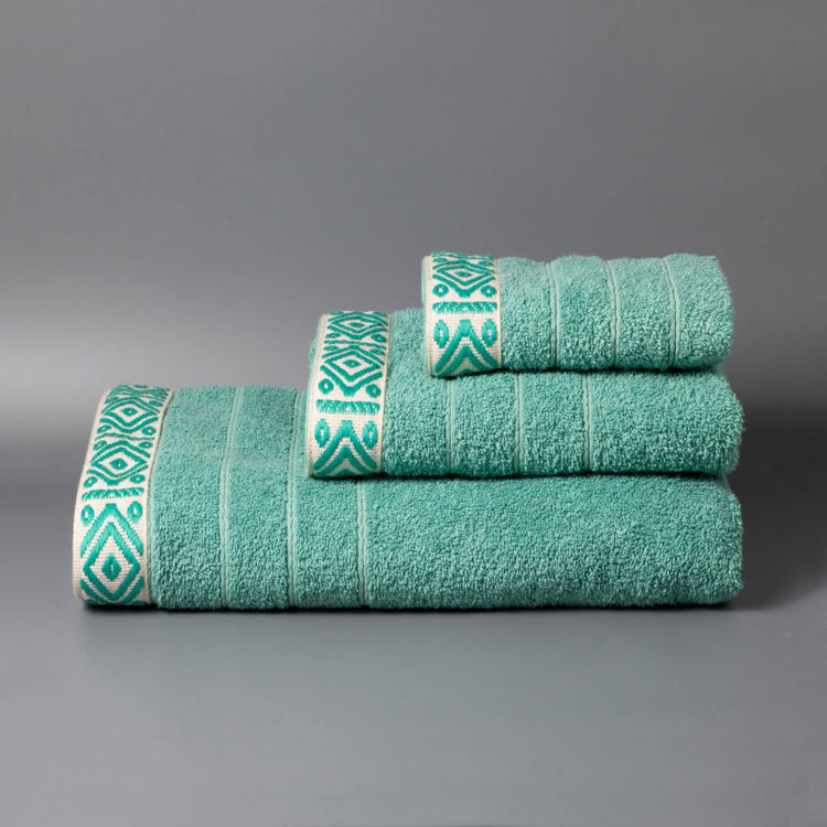 Εικόνα για Σετ Βαμβακερές Χειροποίητες Πετσέτες Kira Πράσινες